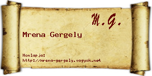 Mrena Gergely névjegykártya